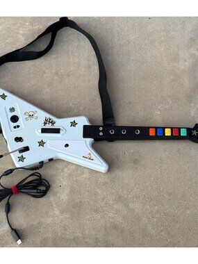 Guitar Hero Gibson Xbox 360 X-Plorer Xplorer Controller Red Octane 95055 W/Strap